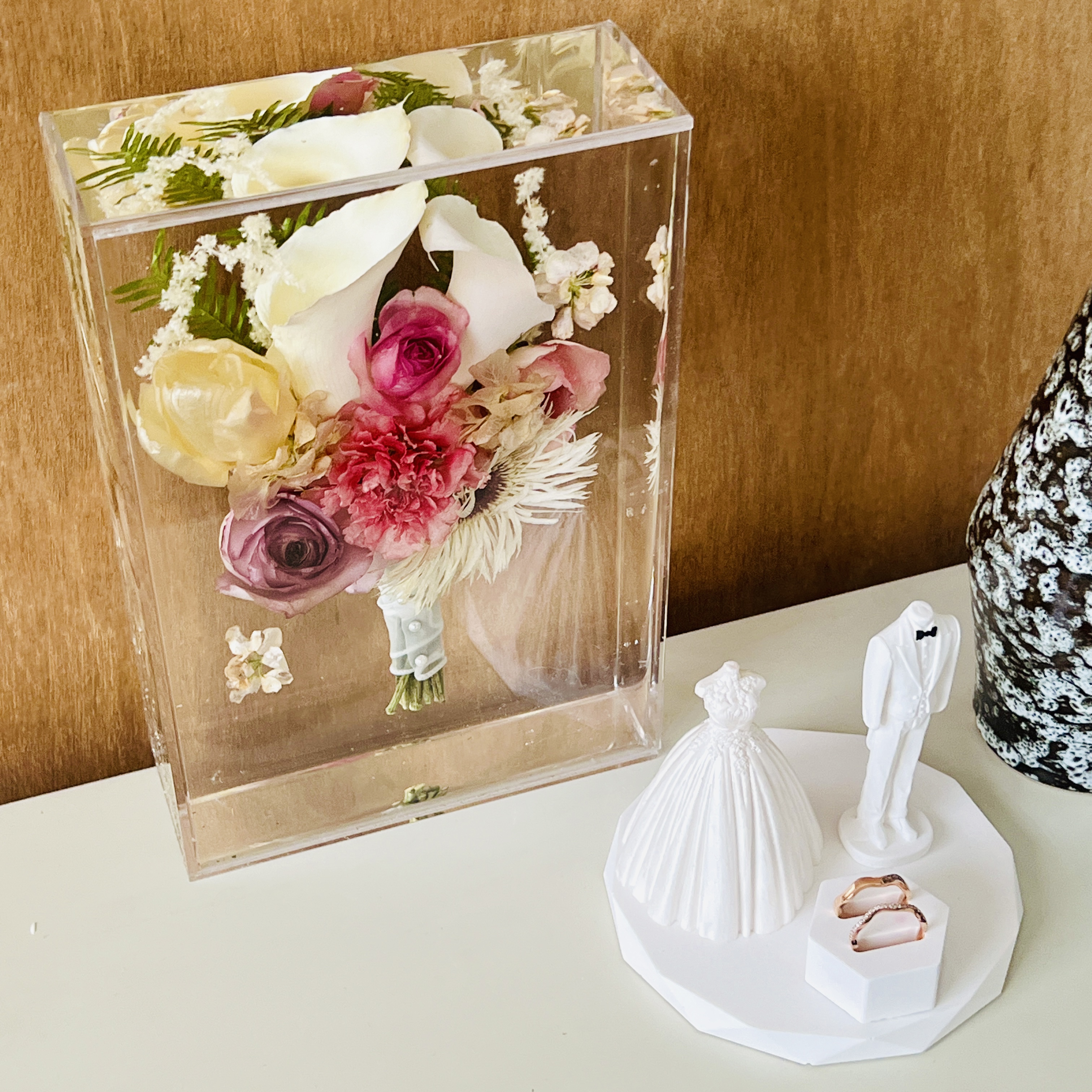 [무료 선물 포장] 신랑 신부 석고 오브제 무드 컷 1