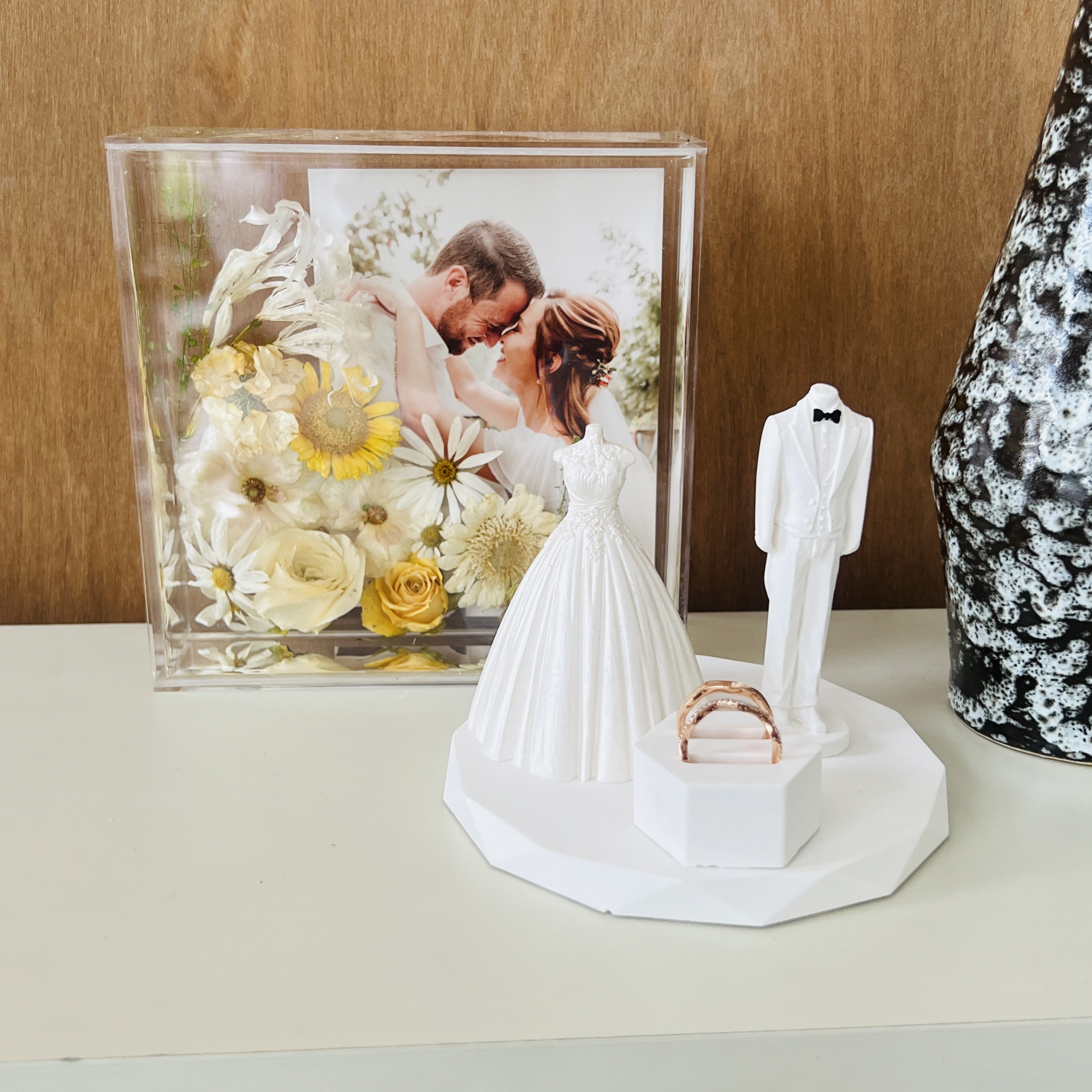 [무료 선물 포장] 신랑 신부 석고 오브제 무드 컷 2