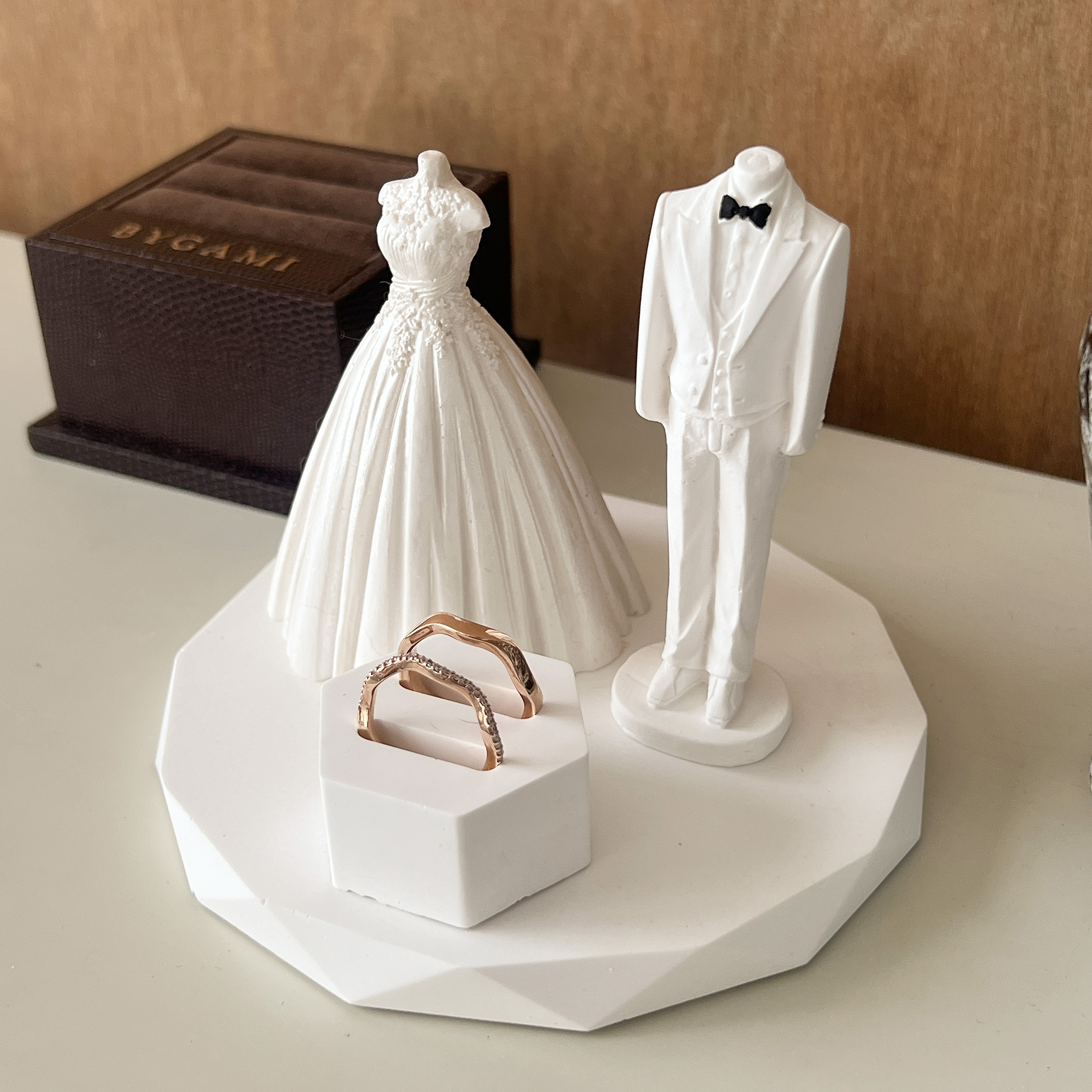 [무료 선물 포장] 신랑 신부 석고 오브제 무드 컷 4